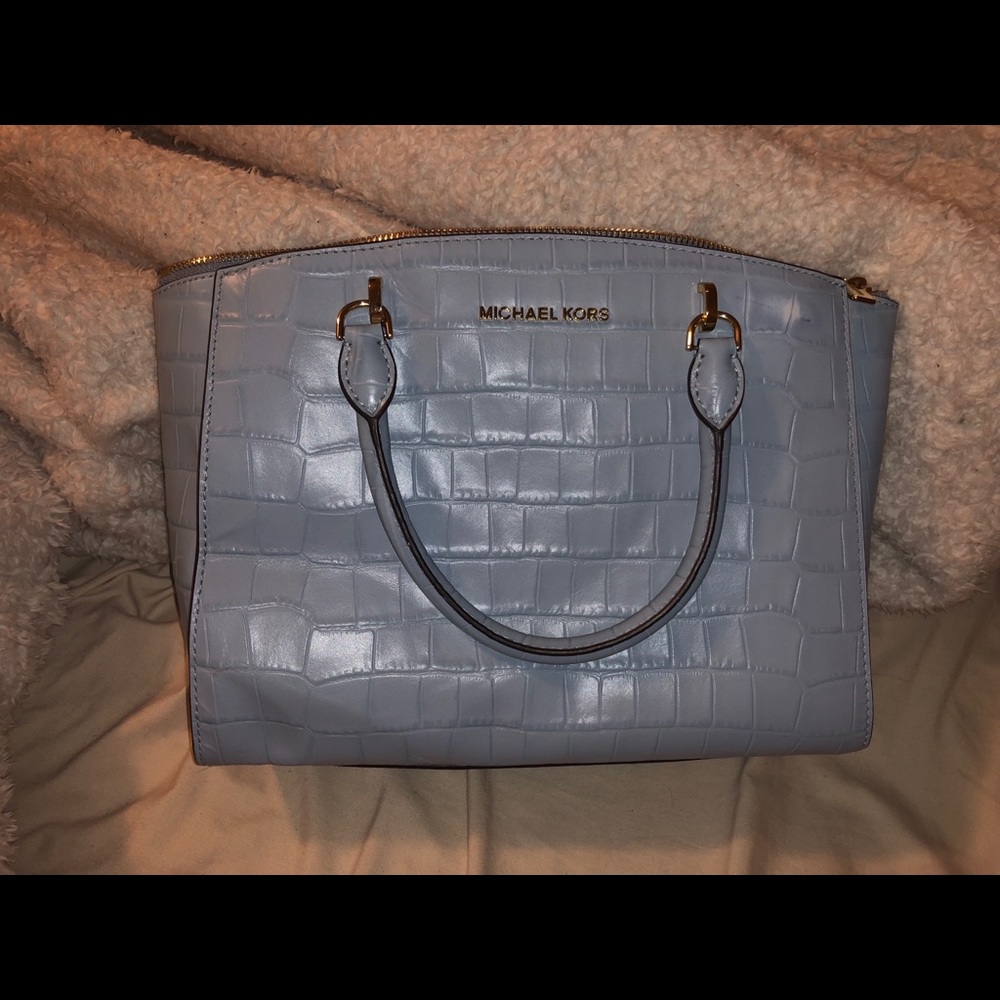 Michael Kors Baby Blue Alligator Skin Purse